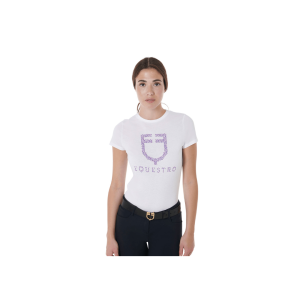 T-shirt Donna EQUESTRO con logo Diamond fucsia