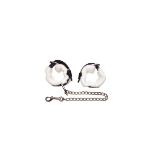 Balze in nylon rivestite in agnello sintetico e catena con moschettone